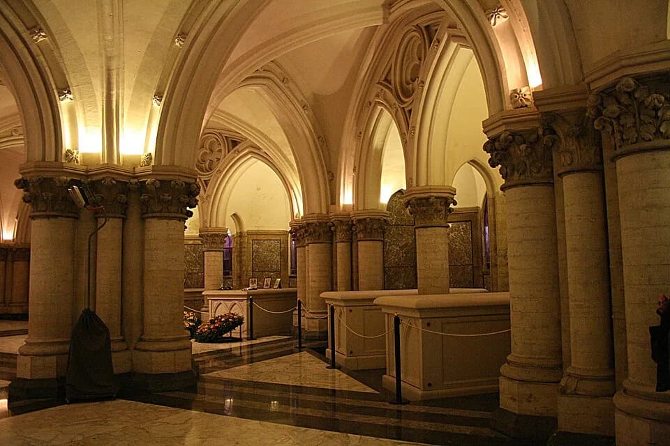 Leopold III of Belgium - Royal Crypt in the church Notre-Dame at Laeken (Brussels), Belgium. Burial place of the Belgian sovereigns, their wives and some members of the Belgian royal family.