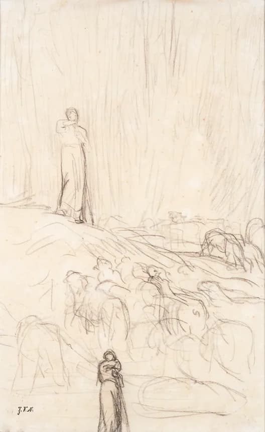 Jean-François Millet - Un pastor y su rebaño