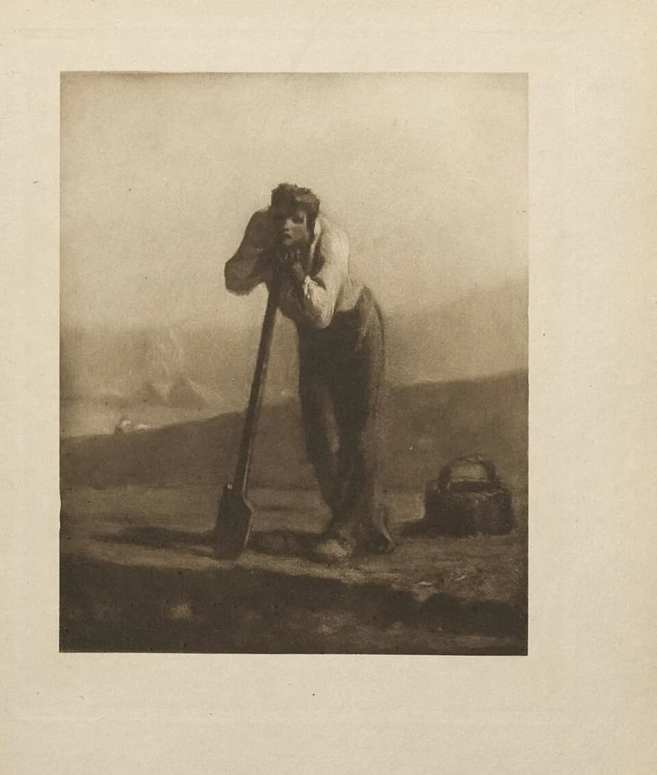 Jean-François Millet - Laborer Resting, by Jean-François Millet (II)
Identifier: frick-31072002485037 (find matches)
Title: Deluxe illustrated catalogue of the very valuable modern paintings, sculptur