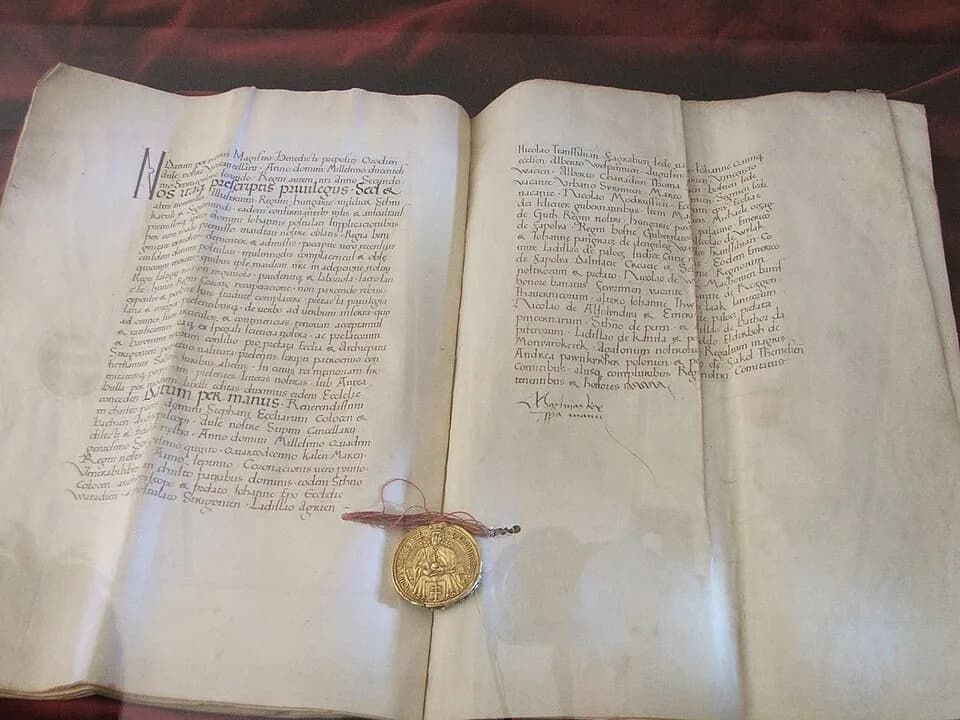 Matthias Corvinus - Charter by King Mátyás I. of Hungary in Esztergom