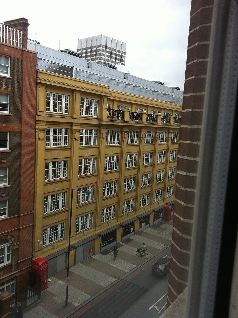 Maurice Wilkins - Franklin-Wilkins bldg from James Clerkenwell bldg window, King's College London Waterloo Campus