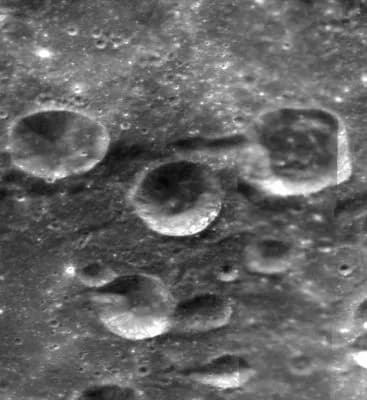 Kalpana Chawla - D. Brown crater is slightly above the center, left top - Ramon crater, right top - McCool crater, below center slightly on the left side - Chawla crater