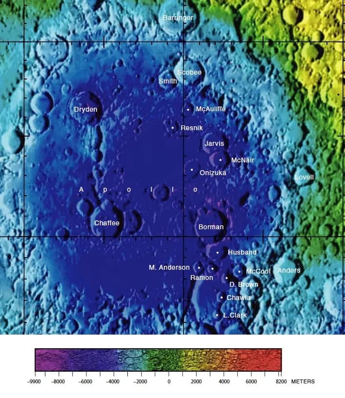 Kalpana Chawla - Part of the USGS Moon far side chart