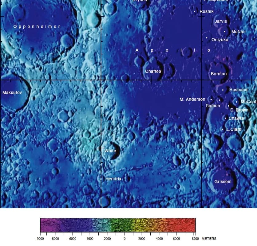 Kalpana Chawla - Part of the USGS far side lunar chart.