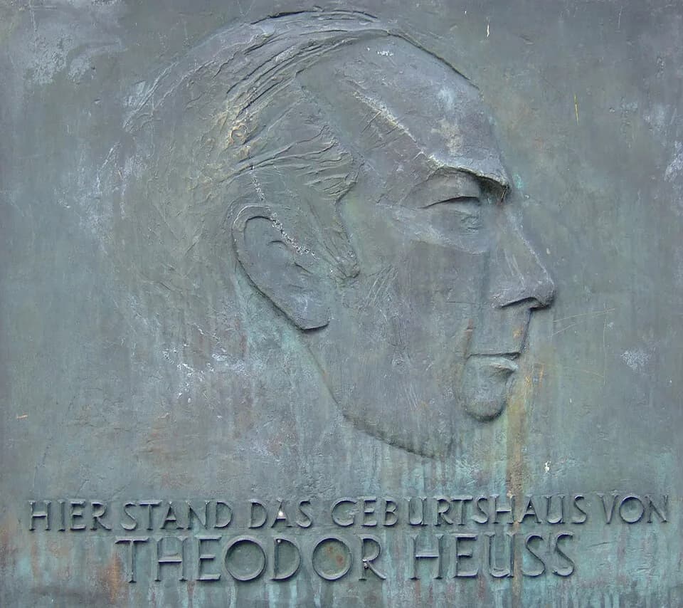 Theodor Heuss - commemorative plaque for Theodor Heuss, Brackenheim/Germany, by J. Köhler - 2007