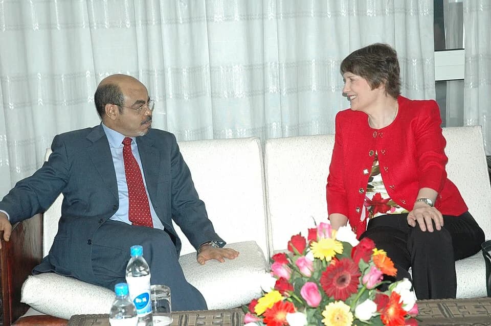 Meles Zenawi - Ethiopian Prime Minister Meles Zenawi, left, and UNDP Administrator Helen Clark. Ethiopia - June 2009