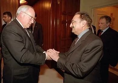 Bülent Ecevit - Turkish Prime Minister Bulent Ecevit welcomes U.S. Vice President Dick Cheney to a working dinner in Ankara, Turkey.