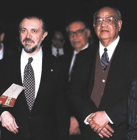 Mario Molina - This picture was taken by my family. It is a picture of Mario Molina (Nobel laurated in 1995) and Luis Miramontes, co-inventor of the contraceptive pill. The picture is here given for