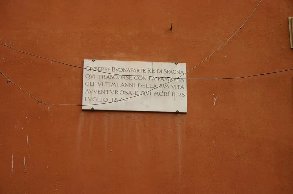 Joseph Bonaparte - Plaque commemorating Joseph Bonaparte, upon Palazzo Serristori palace in Florence (Italy), where he lived with his family and eventually died on July 28 1848. Picture by Giovanni Da