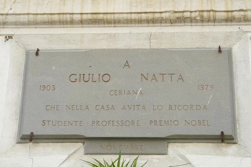 Giulio Natta - Targa in memoria di Giulio Natta, Ceriana, Liguria, Italia