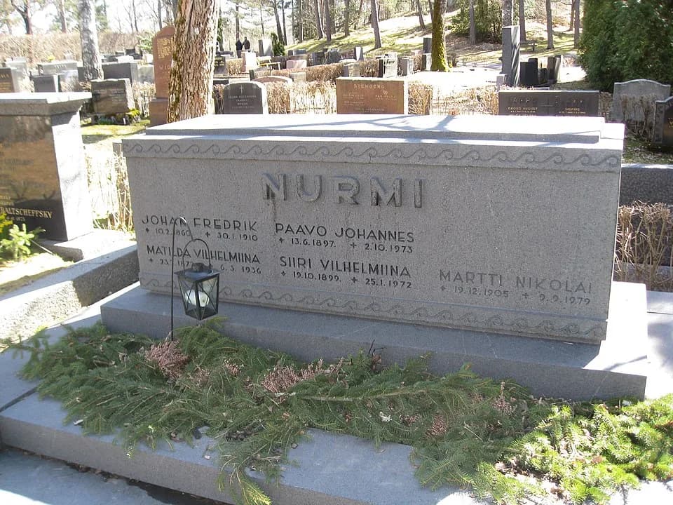 Paavo Nurmi - Finnish runner Paavo Nurmi's family grave in Turku Finland in 2010.