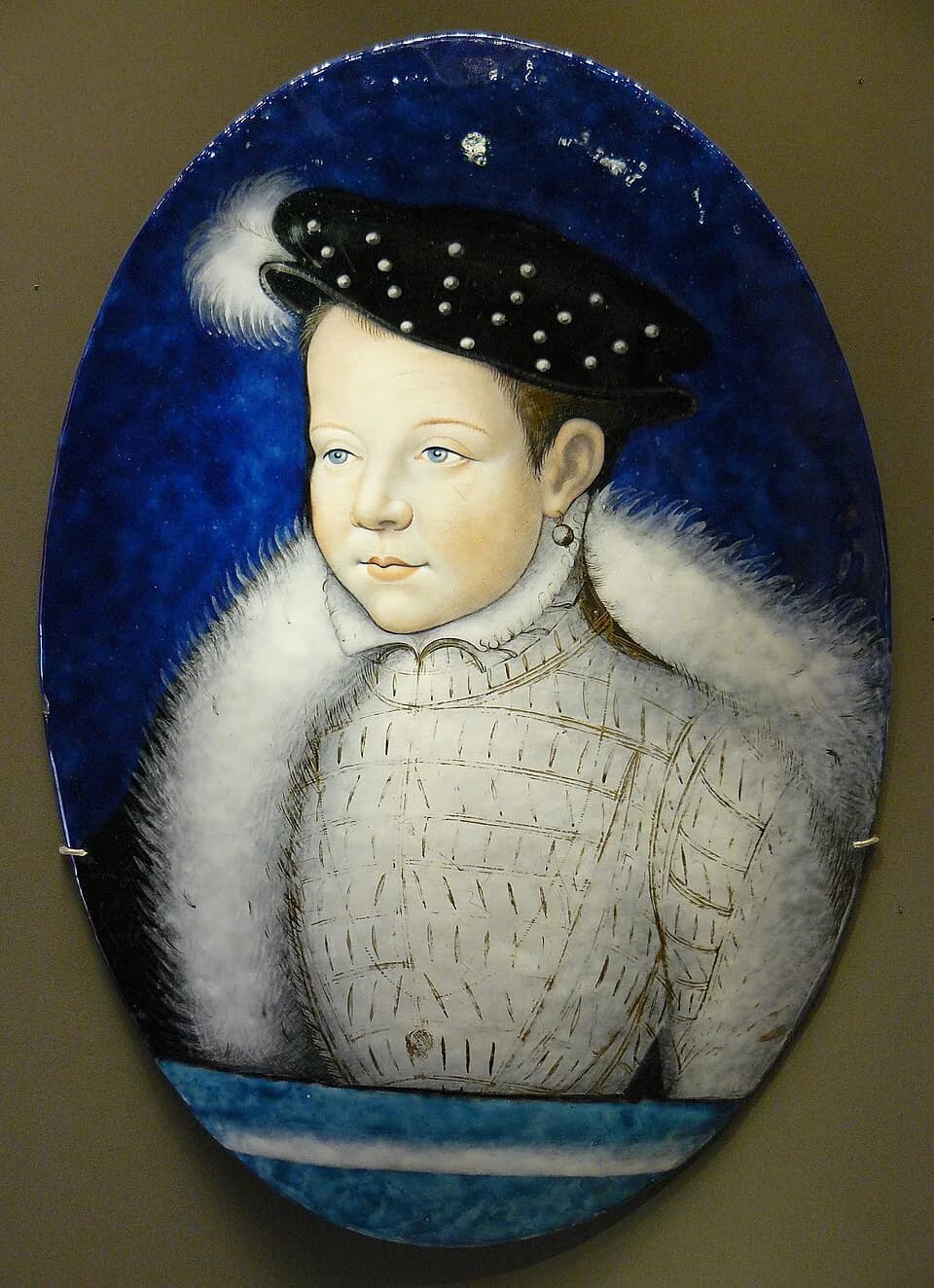 Francis II of France - Portrait of the Future François II attributed to Léonard Limosin, c. 1553, enamel painted on copper