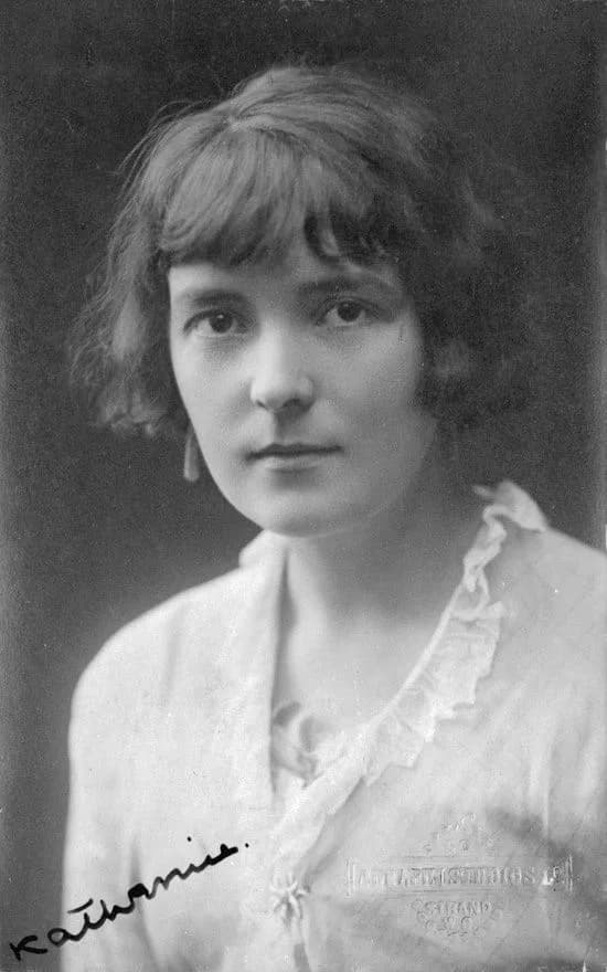 Katherine Mansfield - Autographed photo of Katherine Mansfield (14 October 1888 – 9 January 1923) taken by the Adelphi Studio, The Strand, WC.