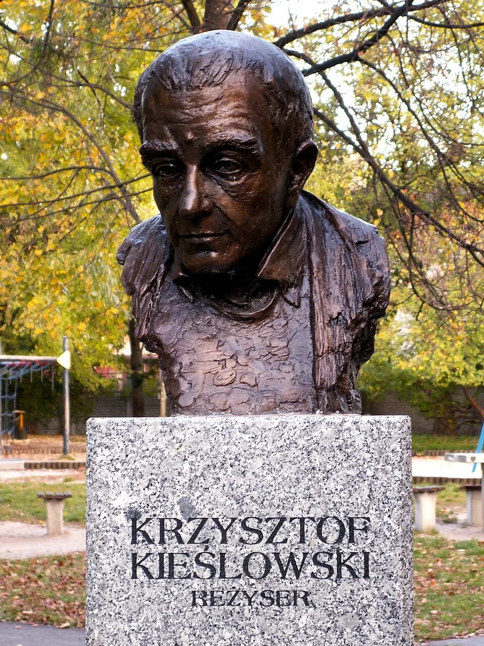Krzysztof Kieślowski - Bust of Krzysztof Kieślowski in Celebrity Alley in Kielce (Poland)