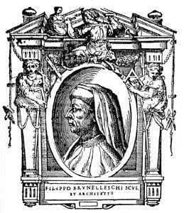 Filippo Brunelleschi - Illustratio from "Le Vite" by Giorgio Vasari, edition of 1568. For the artist portrayed see filename