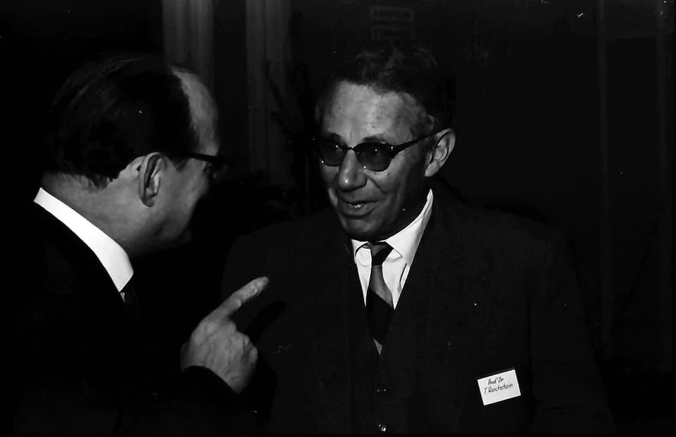 Tadeusz Reichstein - 16. Tagung 1966 Mediziner; Im Vortragsaal: M. v. Ardenne, Tadeus Reichstein
