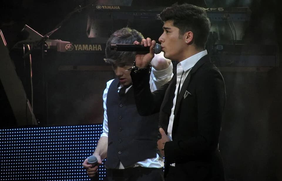 Liam Payne - Liam Payne and Zayn Malik, One Direction, Clyde Auditorium, Glasgow, Saturday 14 January 2012