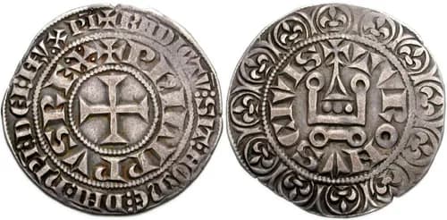 Philip III of France - Kings of France. Philip III of France, the Bold (le Hardi). 1270-1285.
AR Gros Tournois à l'O rond (25mm, 4.10 gm, 7h).
+ BHDICTV: SIT: NOmE: DNI: nRI: DEI: IhV. XPI, + PhILIPP