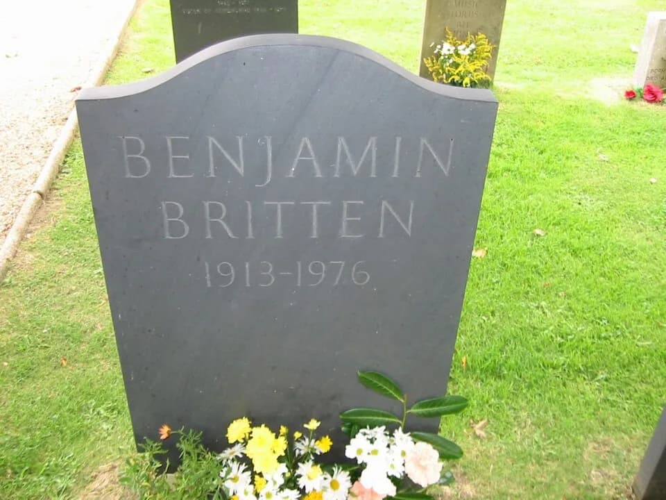 Benjamin Britten - Benjamin Britten's grave in St. Peter and St Paul's Church, Aldeburgh, Suffolk, UK