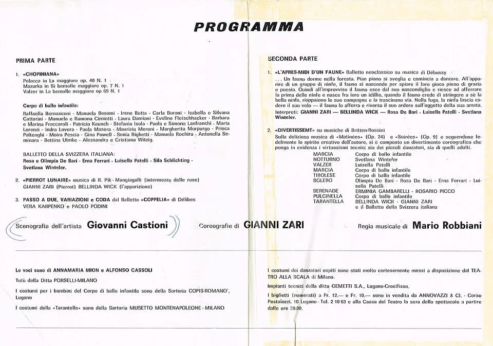 Benjamin Britten - Hand bill:

FIRST PART 

1. CHOPINIAN: "Polonaise in A major", "Mazurka in B♭ major" and "Waltz in A-flat major"

2. PIERROT LUNAIRE (Riccardo Pick-Mangiagalli) 

3. PAS DE DEUX, VA