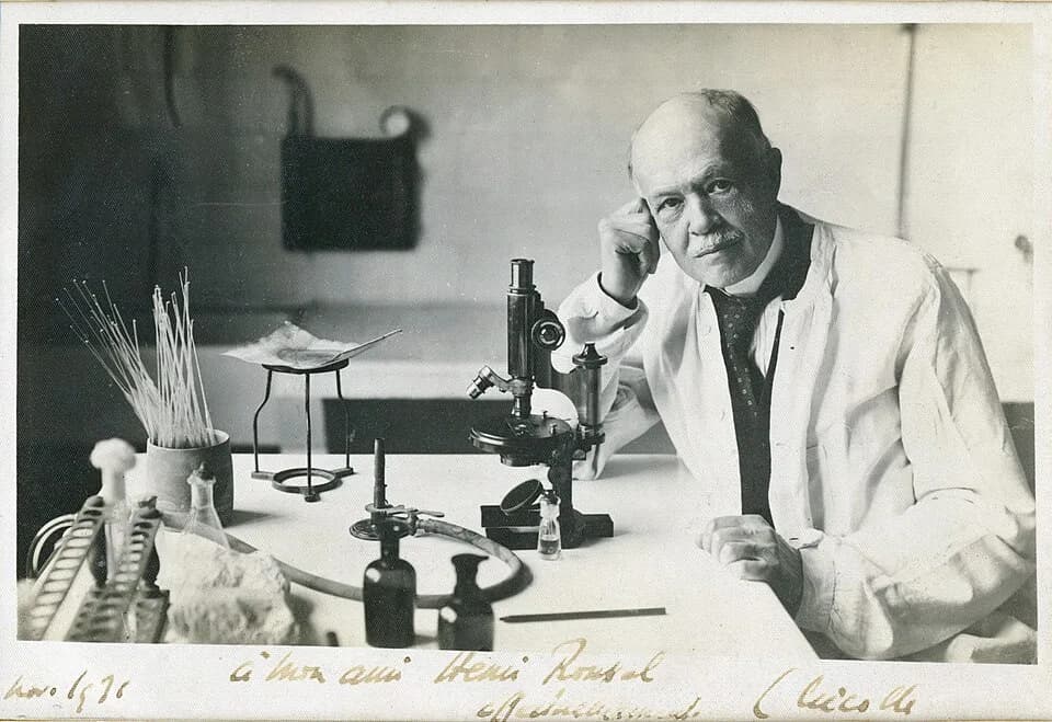 Charles Nicolle - The most famous photo of Charles Nicolle. This copy is inscribed to Henri Roussel.