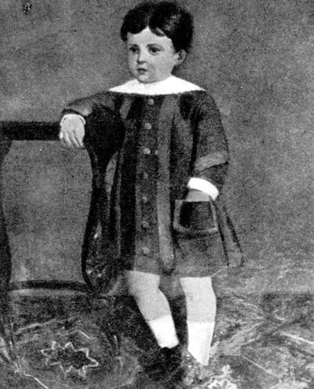 Antonio Machado - Retrato al óleo de Antonio Machado con 4 años, pintado por su abuela Cipriana Álvarez Durán.