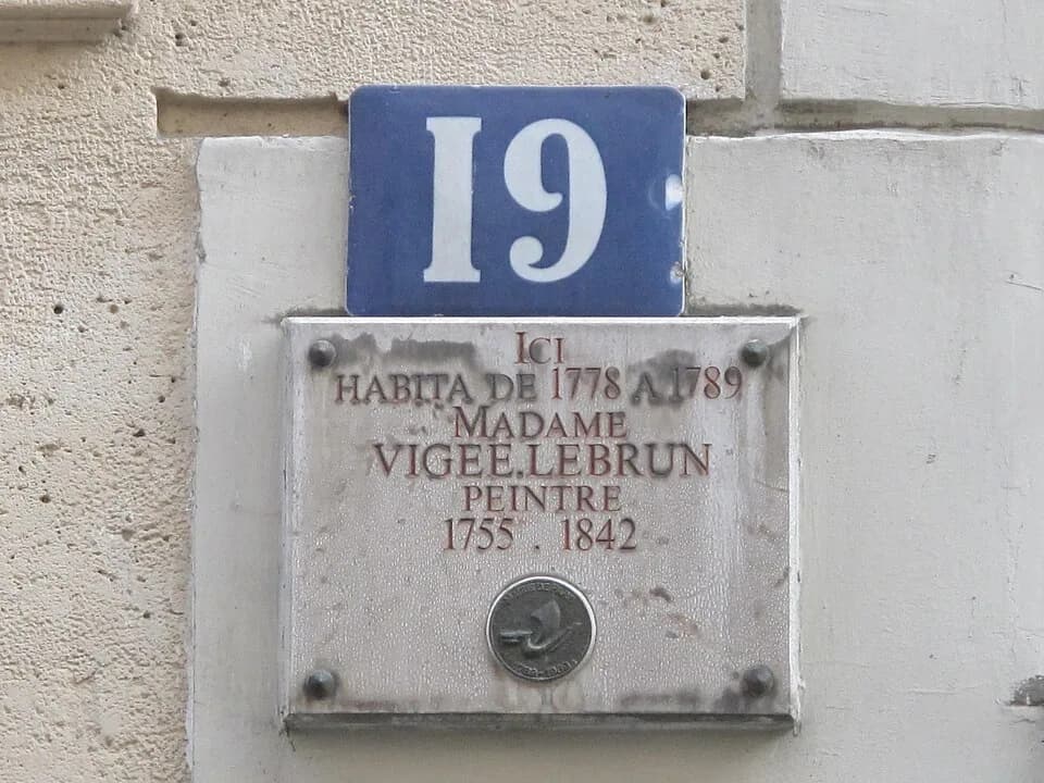 Élisabeth Louise Vigée Le Brun - Building where lived the french painter Elisabeth Vigée-Lebrun (or Le Brun) : 19 rue de Cléry, Paris 2nd arr.