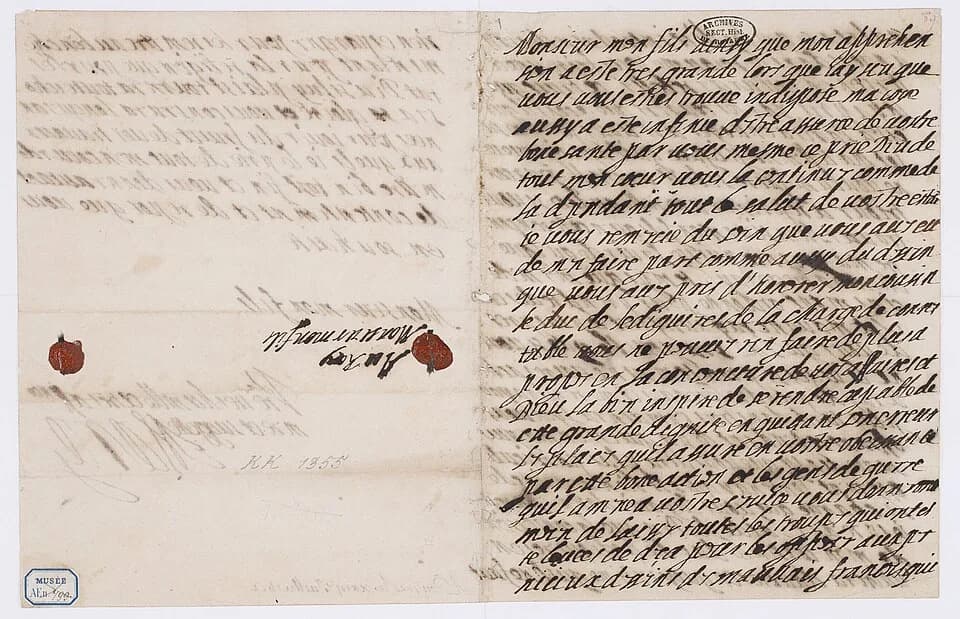 Marie de' Medici - Lettre autographe de Marie de Médicis, écrite à Pougues le 23 juillet 1622 et adressée à Louis XIII, faisant allusion à la conversion au catholicisme du duc de Lesdiguières et solli