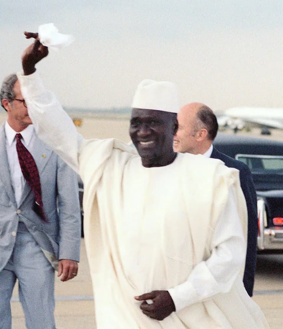Ahmed Sékou Touré - President Ahmed Sekou Toure of the Republic of GUINEA arrives for a visit to Washington D.C. This is a crop and slight color enhancement of DF-SC-83-08641.jpg Location: ANDREWS AIR