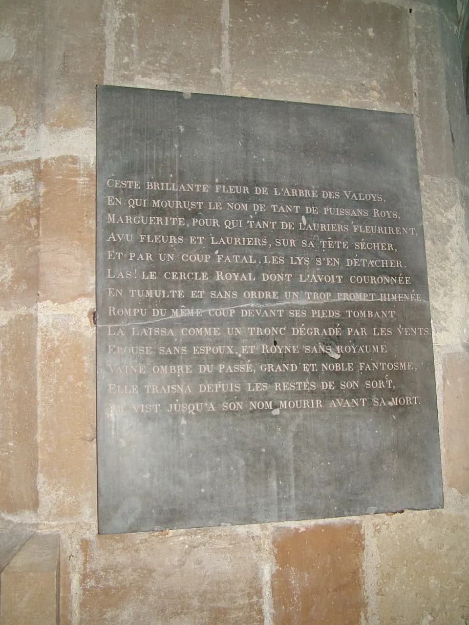 Margaret of Valois - Gedenktafel für Margarete von Valois in Saint-Denis.