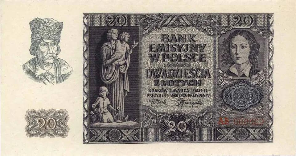 Emilia Plater - 20 złotych = 10 Reichsmark