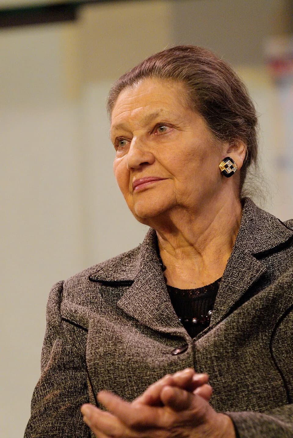 Simone Veil - Simone Veil. Political rally organized by the UMP at the Japy Gymnasium on February 27, 2008 on the theme “France and Israel's friendship at the service of peace”, during the campaign fo