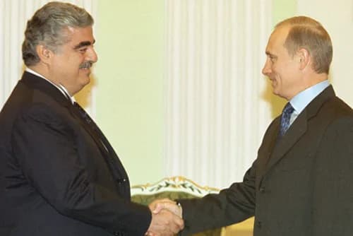 Rafiq Hariri - THE KREMLIN, MOSCOW. President Putin and Lebanese Prime Minister Rafik Hariri.