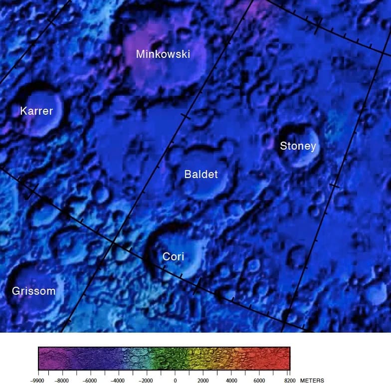 Paul Karrer - Part of the USGS Lunar South Pole area chart.