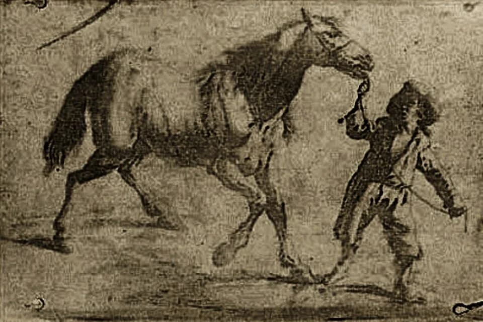Nicéphore Niépce - The oldest heliographic engraving known in the world. It is a reproduction of a 17th century Flemish engraving, showing a man leading a horse. It was made by the French inventor Nic