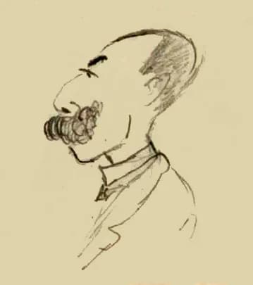 Gabriel Fauré - André Messager - caricature in crayon by Gabriel Fauré.