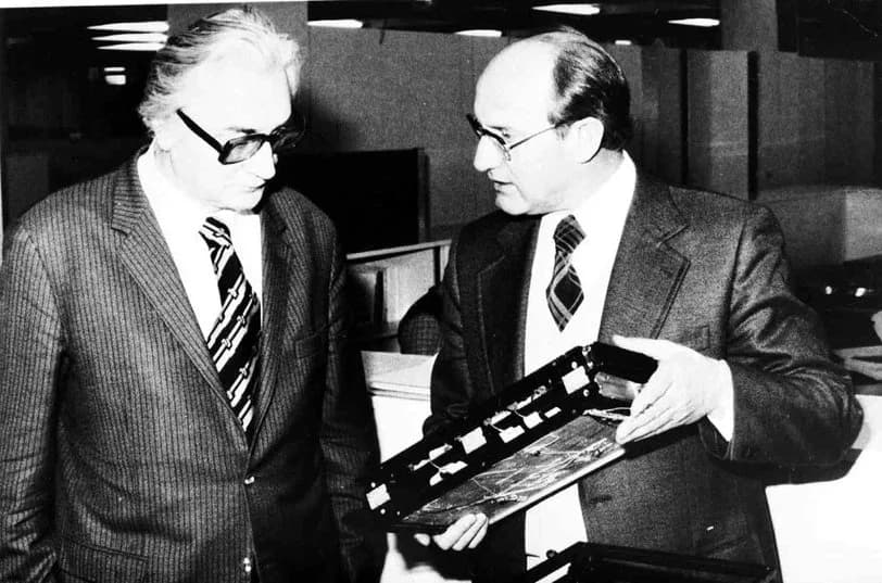 Konrad Zuse - Konrad Zuse und Heinz Nixdorf im Werk der Nixdorf Computer AG