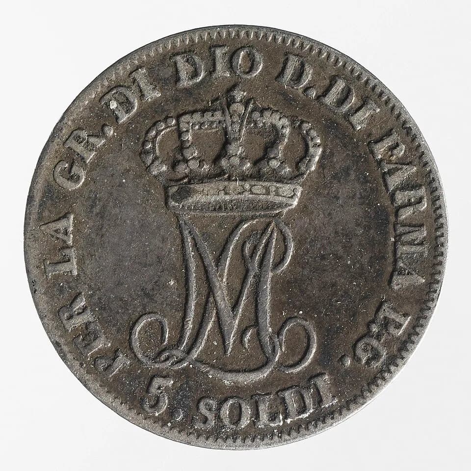 Marie Louise, Duchess of Parma - Auteur(s):
Anonyme, graveur en médailles - Médailleur
Date de production:
En 1813
Type(s) d'objet(s):
Numismatique
Dénomination(s):
Monnaie
Lieu(x) d'exécuti