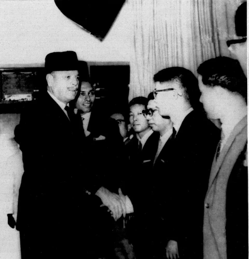 Ayub Khan - Photo taken of President of Pakistan Ayub Khan and Ubaidur Rahman (Founder PTV) in 1964 at Pakistan Television Inauguration, unknown photographer.