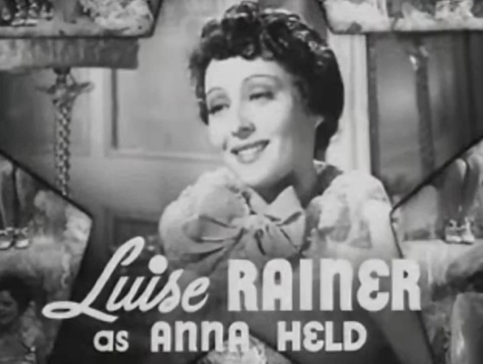 Luise Rainer - Cropped screenshot of Luise Rainer as Anna Held from the trailer for The Great Ziegfeld
