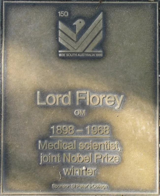Howard Florey - Jubilee 150 Walkway Plaque commemorating Howard Florey, Baron Florey a.k.a. Lord Florey