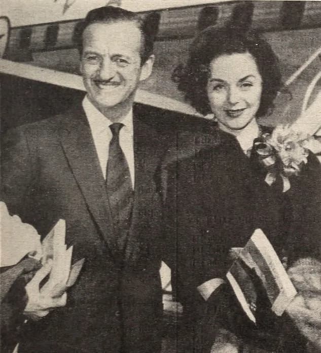 David Niven - David Niven with his wife Hjördis Genberg/HjördisTersmeden, 1959