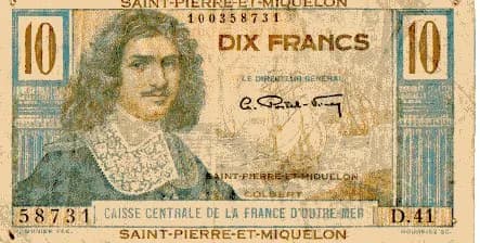 Jean-Baptiste Colbert - billet de banque de Saint-Pierre-et-Miquelon