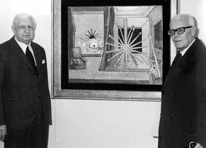 Giorgio de Chirico - Il Presidente della Repubblica Sandro Pertini con Giorgio De Chirico.