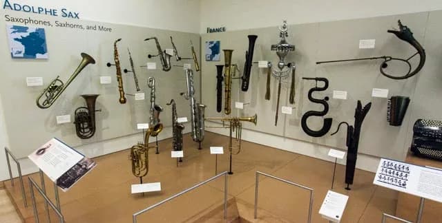 Adolphe Sax - Adolphe Sax
Saxophones, Saxhorns, and More


Over-the-shoulder saxhorn in B-flat
Conn-o-sax
Sarrusophone soprano
Saxophone alto
Saxophone sopranino
Saxophone soprano

Saxhorn basse


Sax