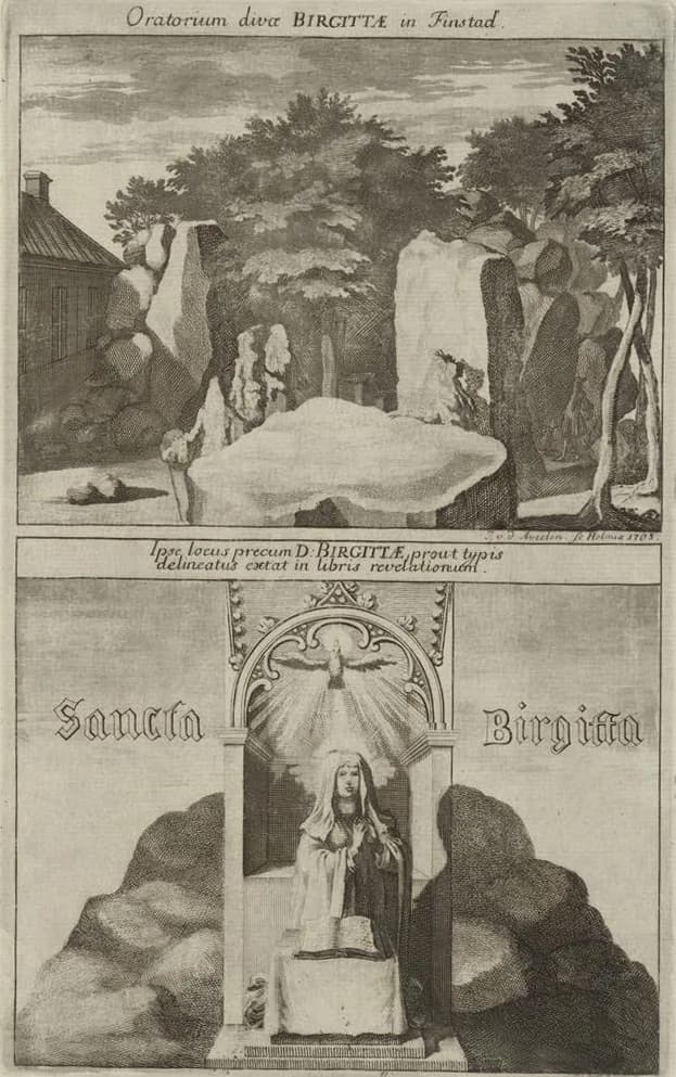 Bridget of Sweden - Oratorium divae Birgittae in la:Finstad. Ipse locus precum D: Birgittae prout typis delineatus extat in libris revelationum.