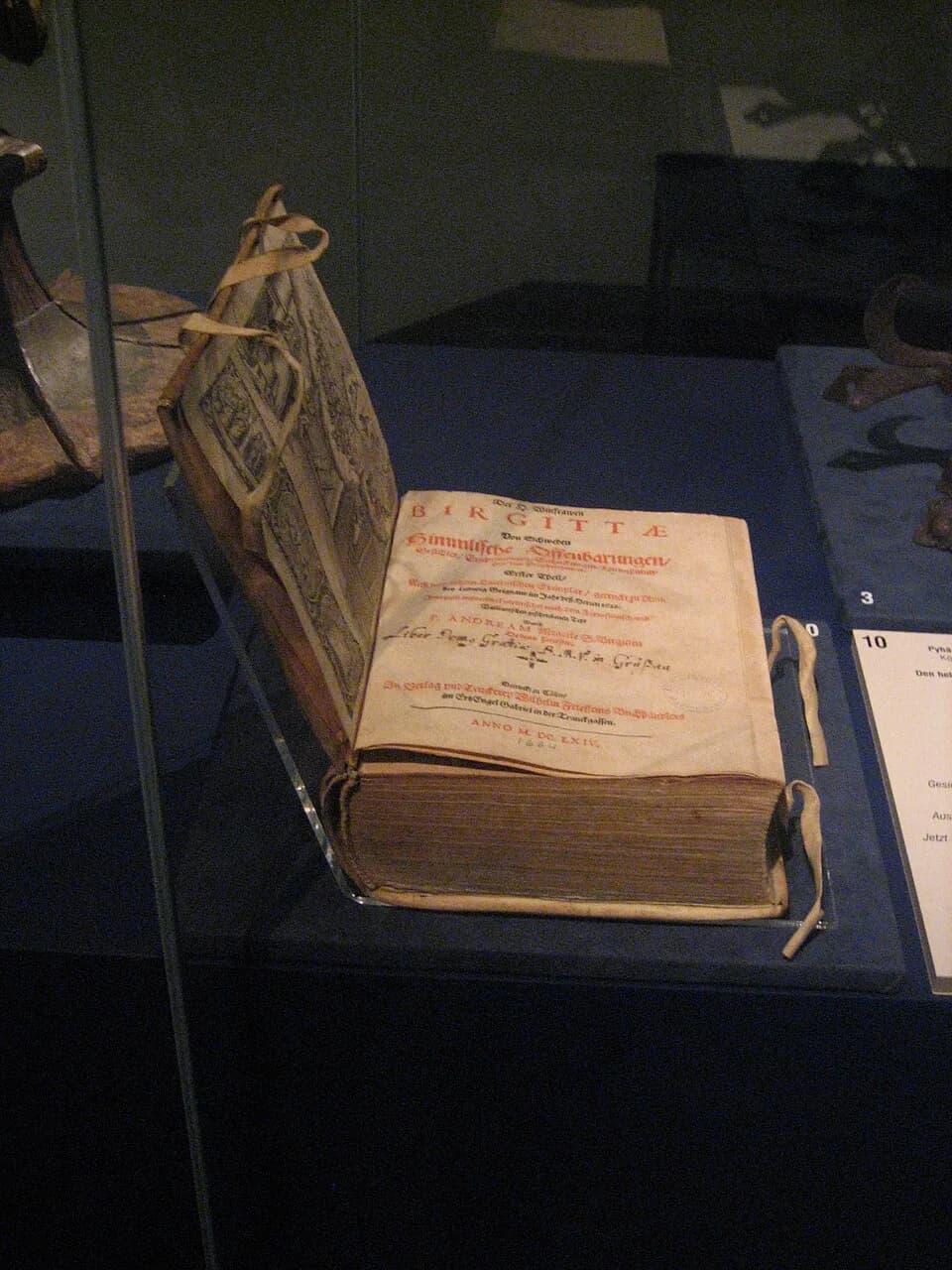 Bridget of Sweden - The visions of en:Bridget of Sweden, a German version printed in 1664, preserved in Finnish Nationalmuseum, Helsinki