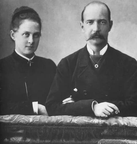 George I of Greece - Rei Jorge I da Grécia com a sua esposa, a Grã-duquesa Olga Constantinovna da Rússia