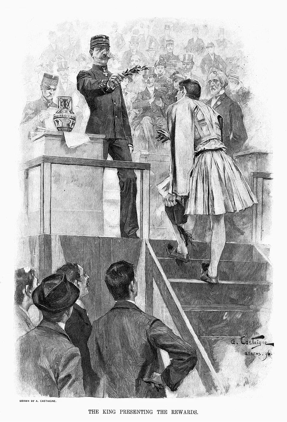 George I of Greece - King George I of Greece presenting awards at the 1896 Olympics
