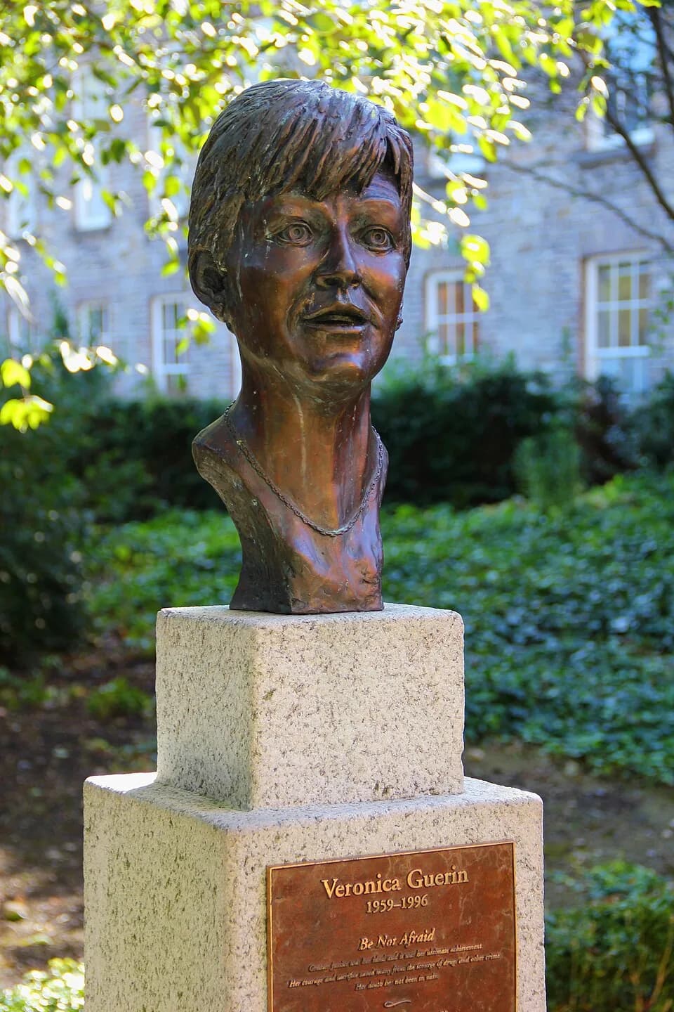 Veronica Guerin - Veronica Guerin Memorial in the Dubhlinn Gardens in Dublin, Ireland.